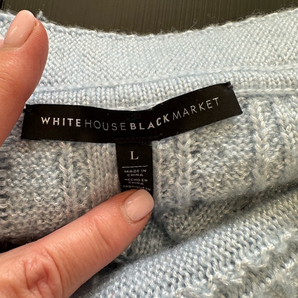 White House Black Market (WHBM) powder blue knit sweater size large - Picture 2 of 5